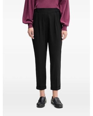 Benetton Cuffed Pleated Pants - Black