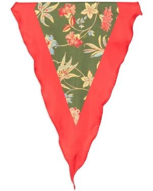 Fay Floral-Print Scarf - Red