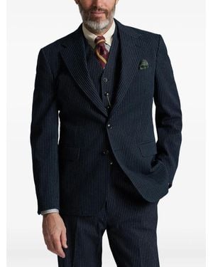 RRL Pinstripe-Pattern Single-Breasted Blazer - Blue