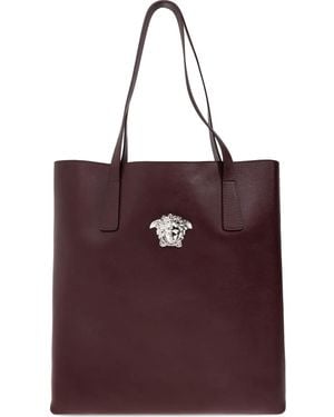Versace La Medusa Leather Tote Bag - Purple