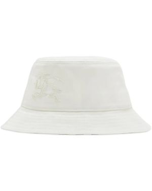 Burberry Cappello Bucket Con Ricamo Ekd - Bianco