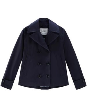 Woolrich Havice Jack Met Dubbele Rij Knopen - Blauw