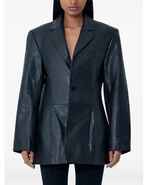 Alexander Wang Leather Single-Breasted Blazer - Black