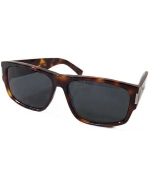 Saint Laurent Tortoiseshell-Effect Rectangle-Frame Sunglasses - Black