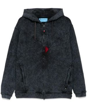 Stain Shade Zip-Up Sweatshirt - Black