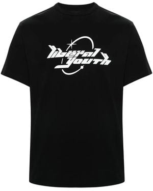Liberal Youth Ministry Logo-Print Cotton T-Shirt - Black
