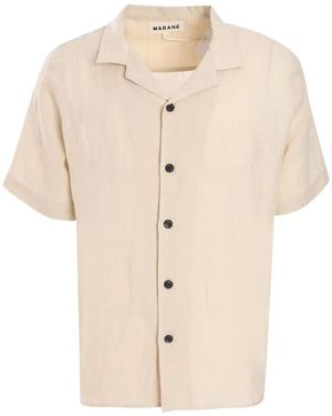 Marané Camp-Collar Short-Sleeve Shirt - Natural