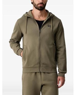 EA7 Logo-Print Zip-Up Tracksuit - Green