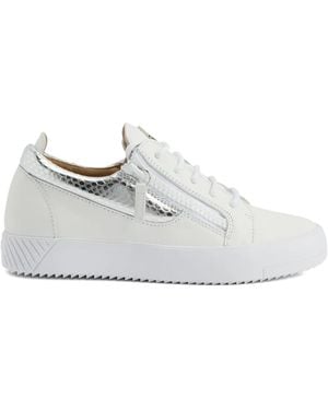 Giuseppe Zanotti Gail Zip-Detail Leather Sneakers - White