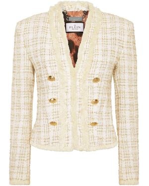 Philipp Plein Tweed Jacket - Natural