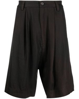 Ziggy Chen Drop-Crotch Wide-Leg Shorts - Black