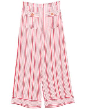 Elisabetta Franchi Striped Wide-Leg Palazzo Trousers - Pink