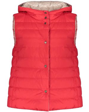 Herno Hooded Quilted Gilet - Red