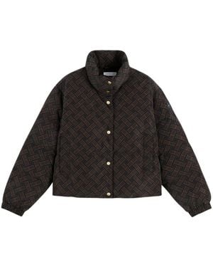 Tommy Hilfiger Monogram-Print Puffer Jacket - Black