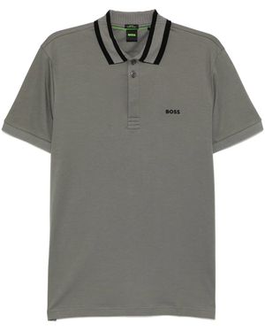 BOSS Poloshirt Mit Logo-Print - Grau