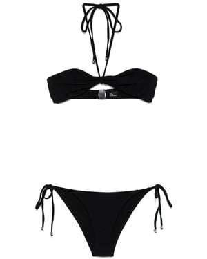 Lisa Marie Fernandez Crepe Bandeau String Bikini - Black