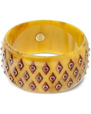 Mark Davis 18K Garnet Bakelite Bangle - Yellow