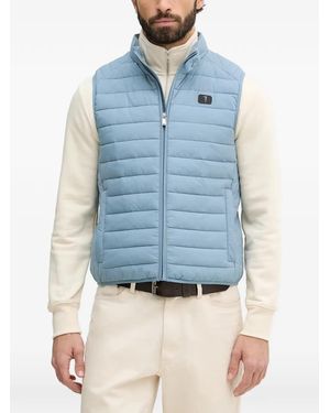 Trussardi Quilted Logo-Patch Gilet - Blue