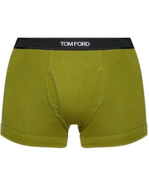 Tom Ford Logo-Waistband Boxers - Green