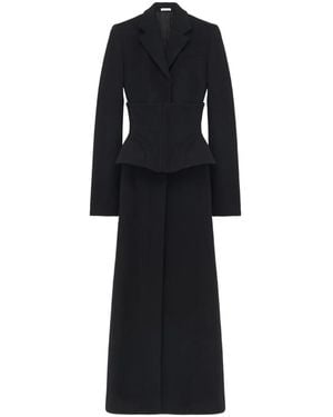 McQueen Peplum Coat - Black