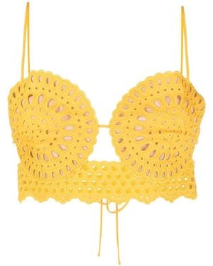 Stella McCartney Broderie-Anglaise Cropped Top - Yellow