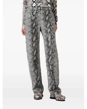 AllSaints Snake-Print Pants - Gray