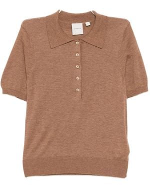 Varley Toni Fine Knit Polo - Brown
