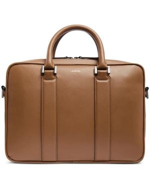 Lancel Edgard Leather Briefcase - Brown