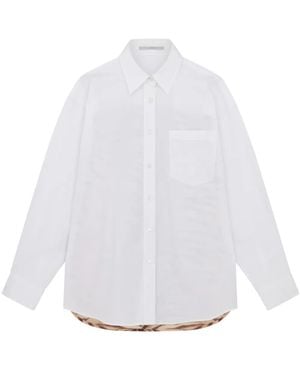 Stella McCartney Tiger-Print Oversized Silk Shirt - White