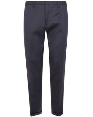 Paul Smith Pressed-Crease Turn-Up Trousers - Blue