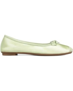 Hai Harmony Satin Bow Ballet Flats - Natural
