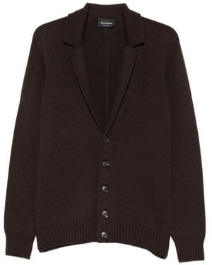 AROVESCIO Button-Up Notched-Lapel Cardigan - Black