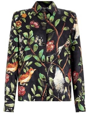 Roberto Cavalli Shrub Floral-Print Shirt - Green