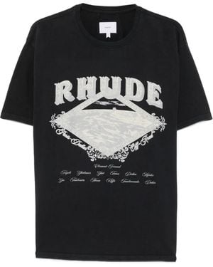 Rhude Dakar Convoy Logo-Print T-Shirt - Black