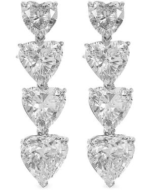 Fantasia by Deserio Heart-Shaped Drop Earrings - White