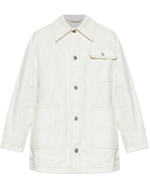 Ami Paris Chest-Pocket Shirt Jacket - White