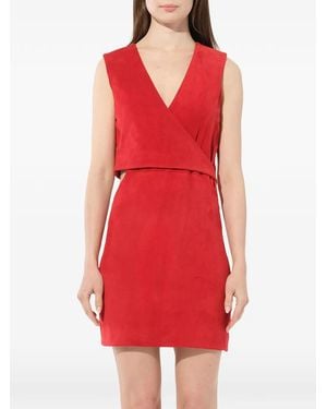 Balmain Leather Dress - Red