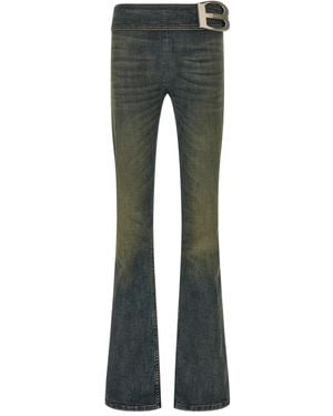 Balenciaga Buckle-Detail Bootcut Jeans - Grey