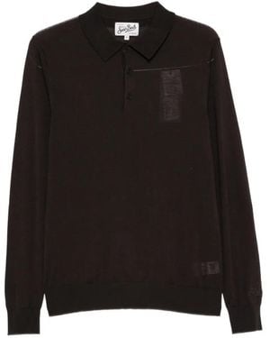 MC2 Saint Barth Alfie Long-Sleeve Polo Shirt - Black