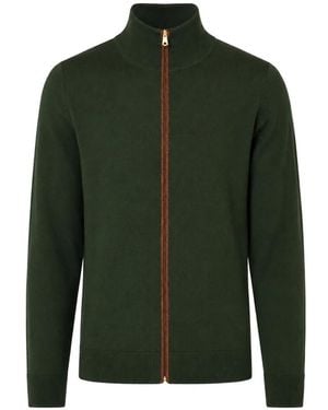 Paul Smith Cardigan Aus Merinowoll Mit Reißverschluss - Grün