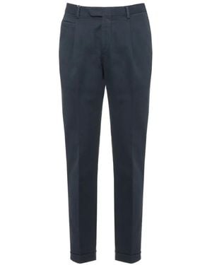 Devore Pantalon Plissé À Ourlet Retroussé - Bleu