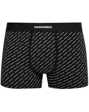 DSquared² Short De Bain À Logo Imprimé - Black