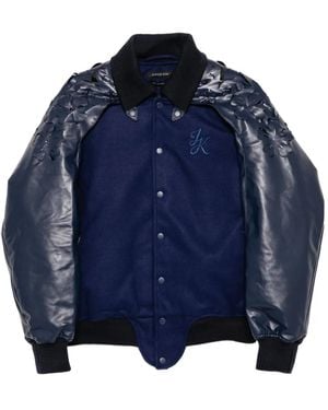 JUNTAE KIM Chaqueta floral con cortes a láser - Azul