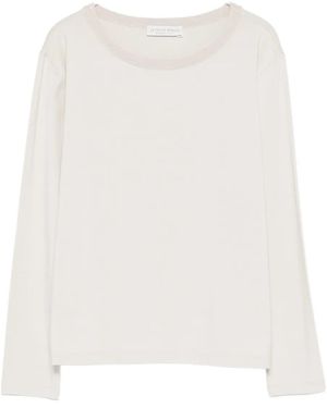 Le Tricot Perugia Blouse À Encolure Bateau - Blanc