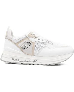 Liu Jo Mesh Platform Trainers With Sequins - White