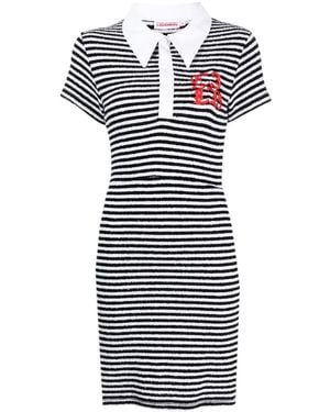 Charles Jeffrey Wednesday Stripe-Print Minidress - Blue
