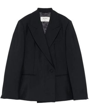 Rohe Peak-Lapels Double-Breasted Blazer - Schwarz