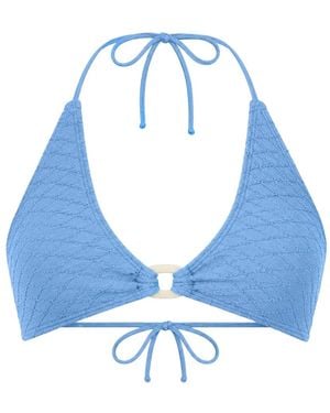 Bondeye Astrid Ring-Detail Bikini Top - Blue