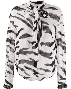 Philosophy Di Lorenzo Serafini Printed Bow Blouse - Grey