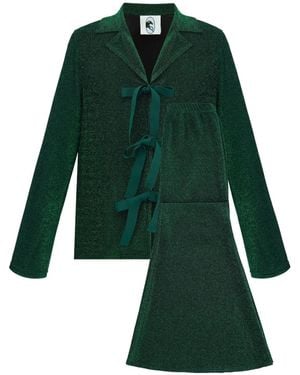 Sleeper Stardust Ribbon Lounge Suit - Green